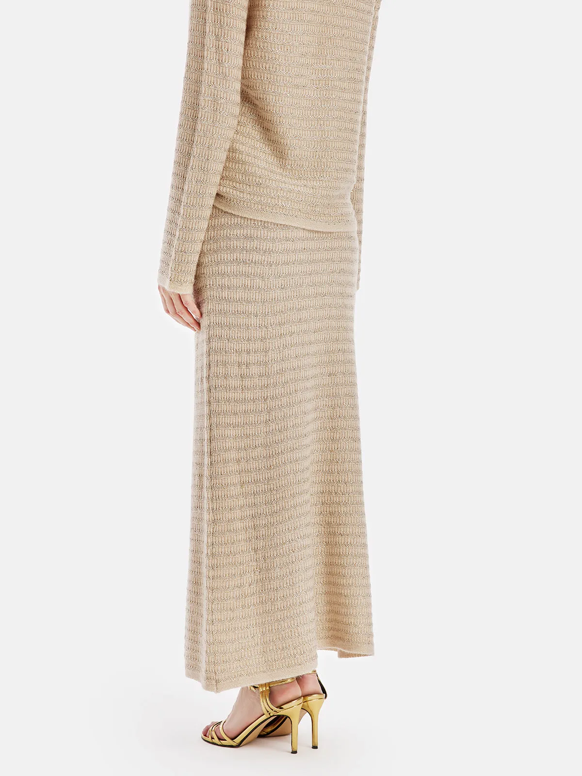 New Zealand Cashmere-Gold Blend Skirt