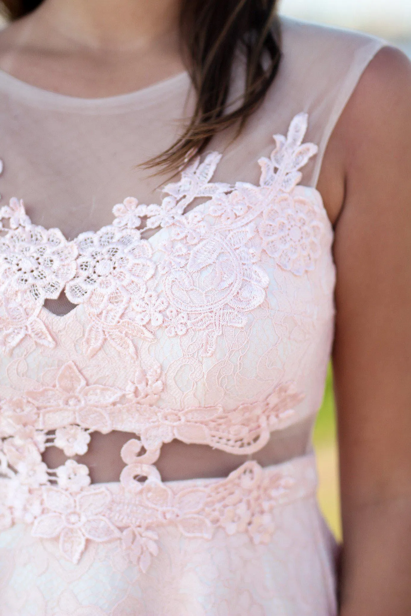 Pink Short Dress with Tulle Back