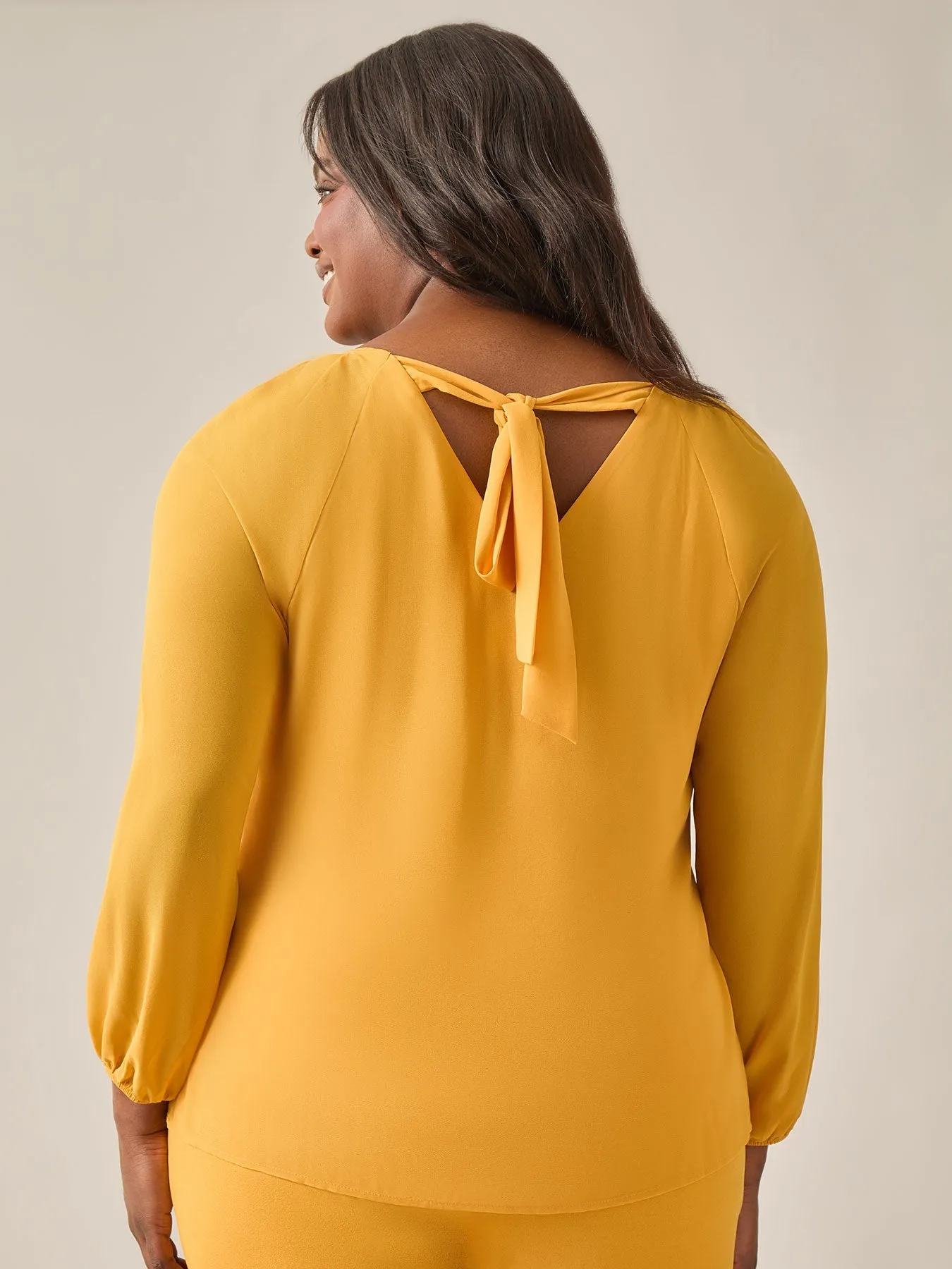 Plus Size Raglan Sleeve Blouse, Gold Signature