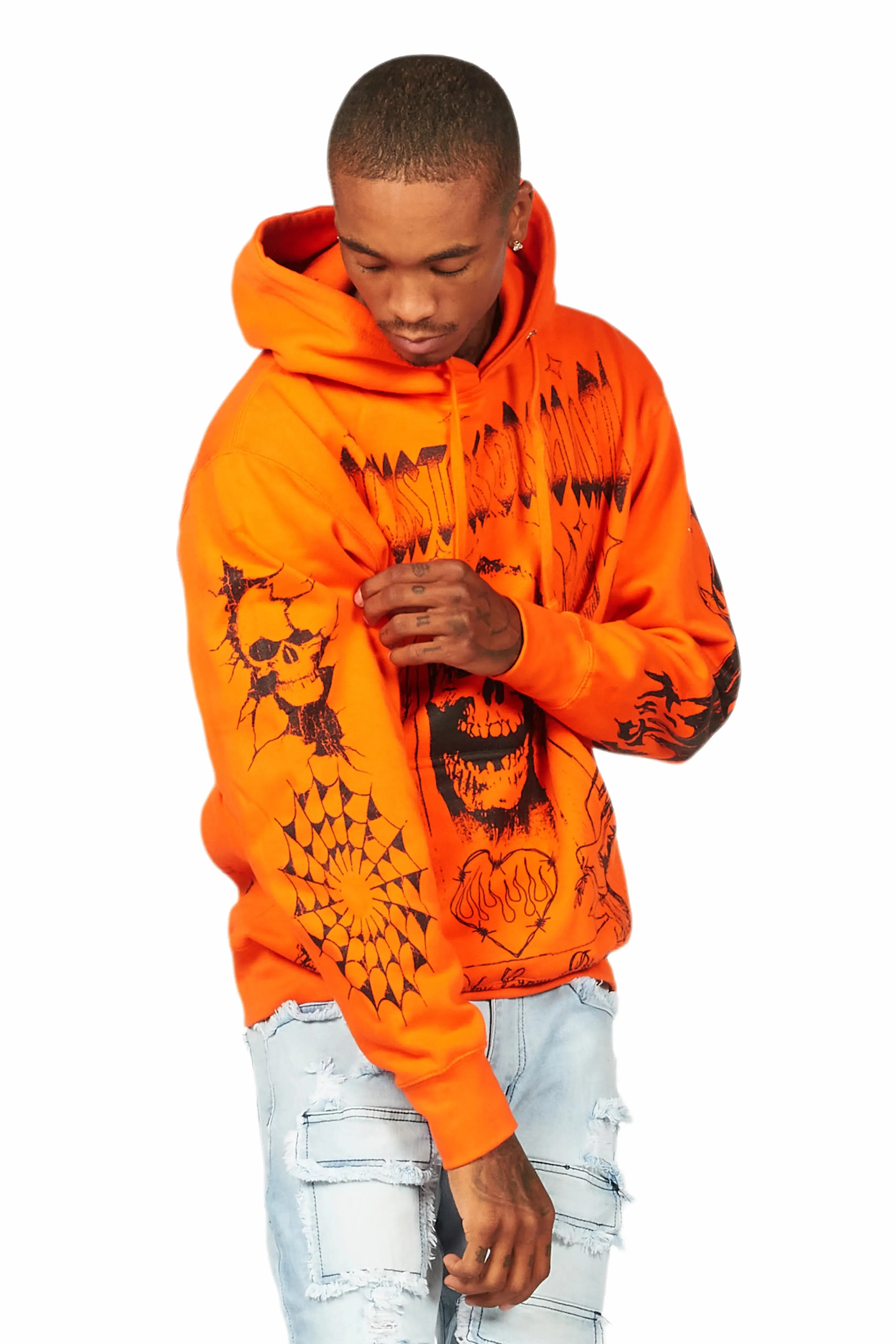 Pogboom Orange Graphic Hoodie