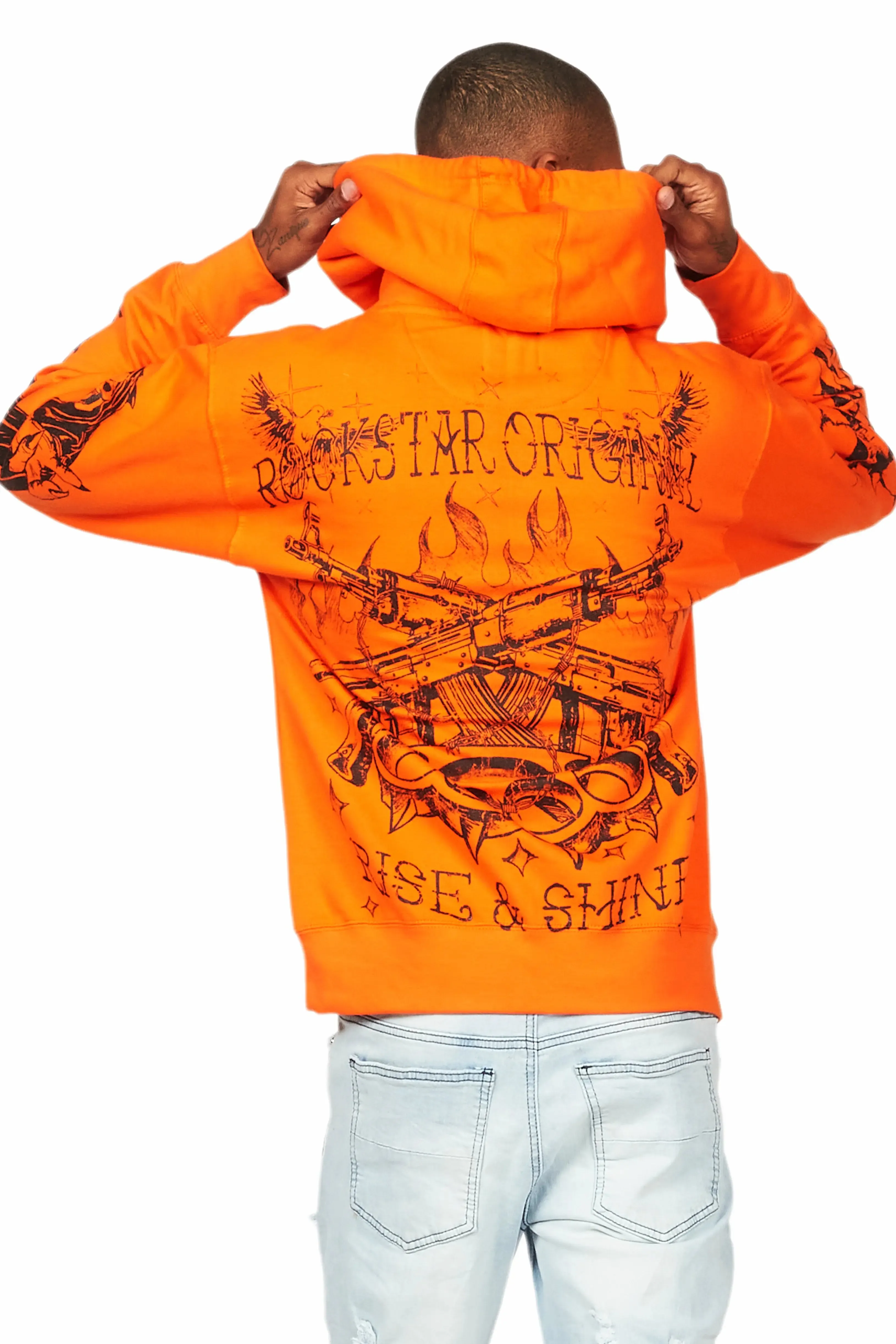 Pogboom Orange Graphic Hoodie