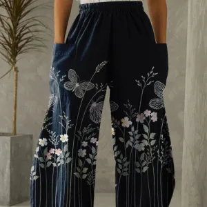 Printed 3D Irregular Wide-leg Pants Casual Wide-leg Trousers