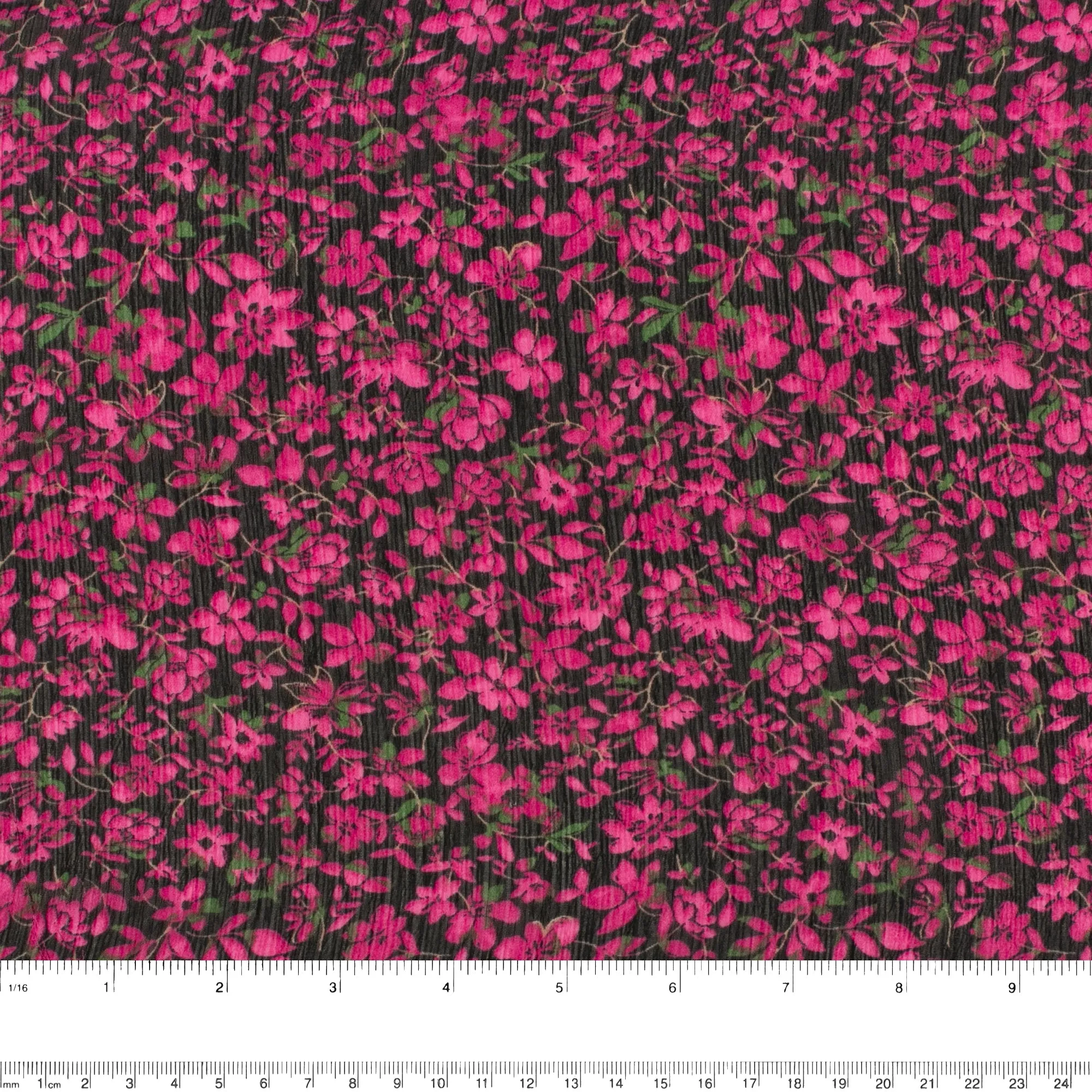 Printed Chiffon - AMANDA - Flowers - Black