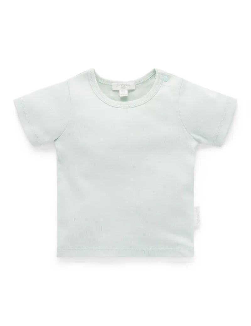 Purebaby Organic Rib Tee - Pistachio