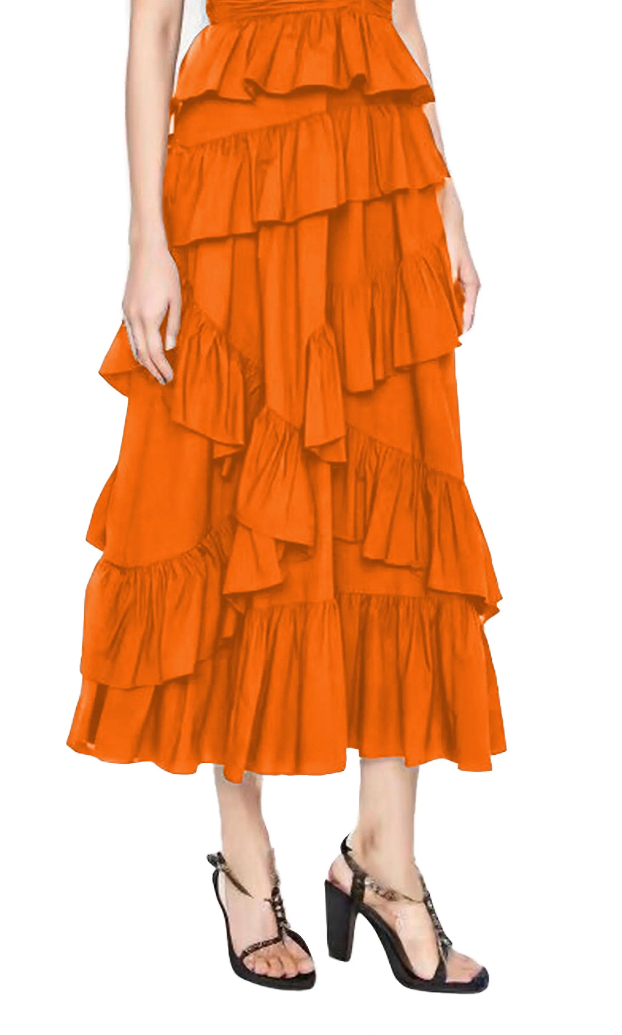 【Quinnbie】"Summer Ode: A Sunlit Amber Dress with Lotus Leaf Edges"