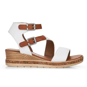 REMONTE ASYMMETRICAL STRAPPY WEDGE WHITE - WOMENS