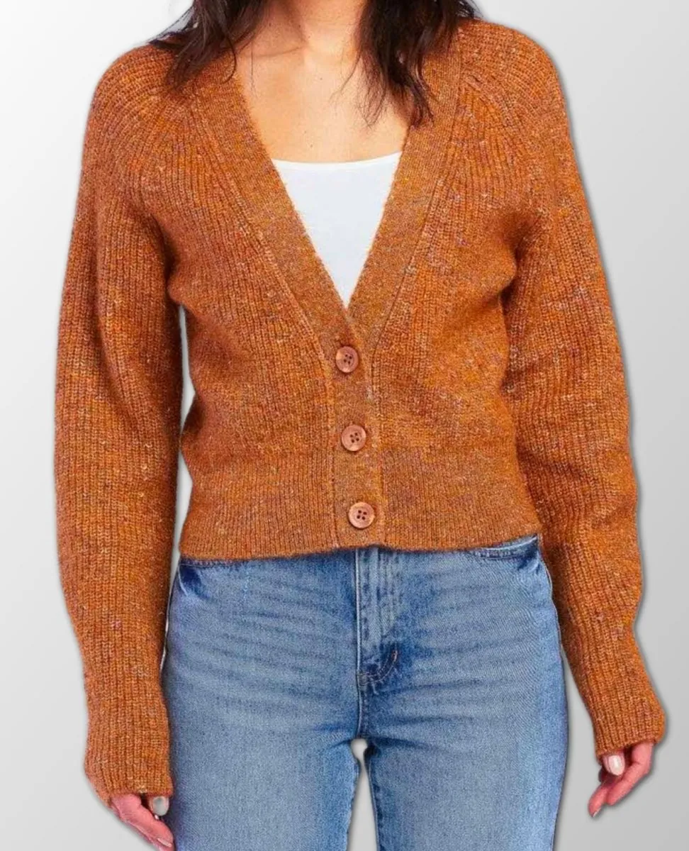 Rust Button Up Cardigan