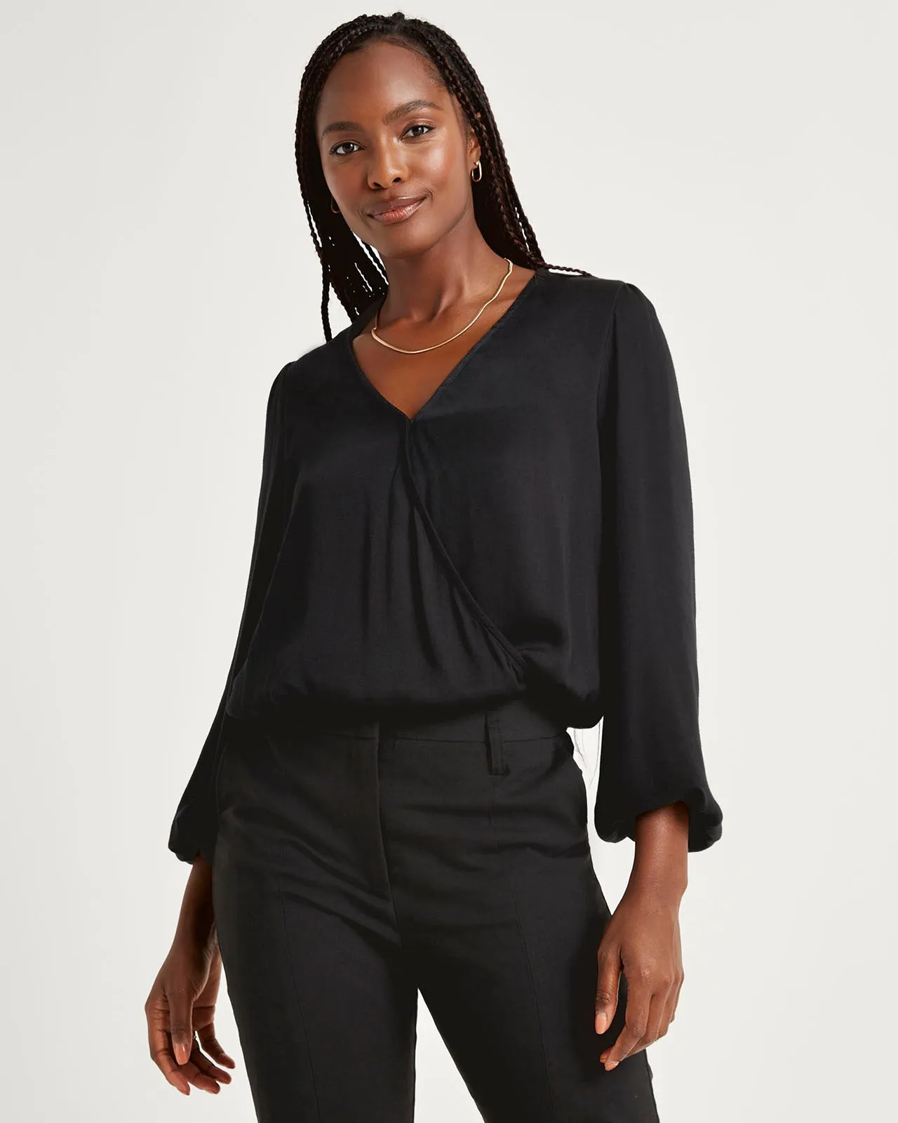 Splendid x Cella Jane Sateen Surplice Top