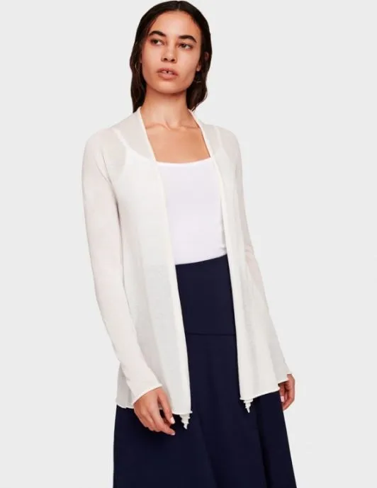 Trapeze Cotton Cardigan - White