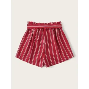 Trendy Women Red Stripe Short