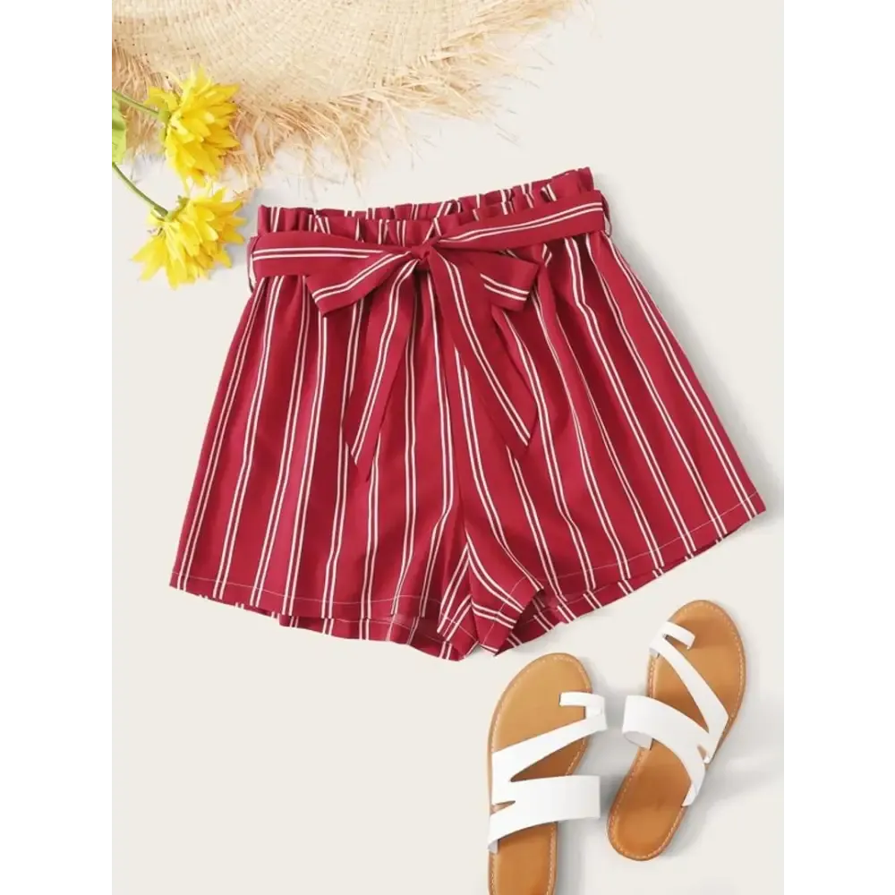 Trendy Women Red Stripe Short