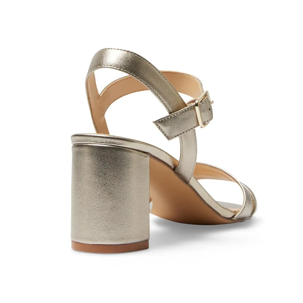 Utopia Heel in Pewter Leather