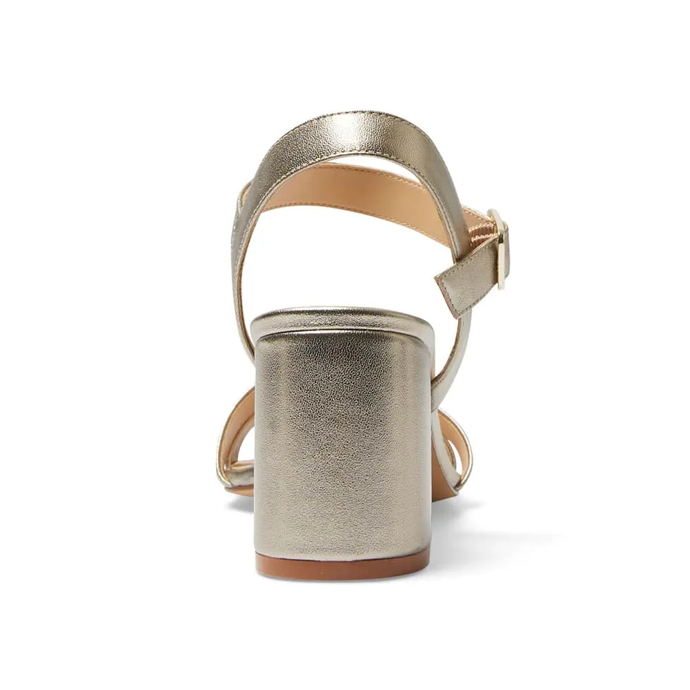 Utopia Heel in Pewter Leather