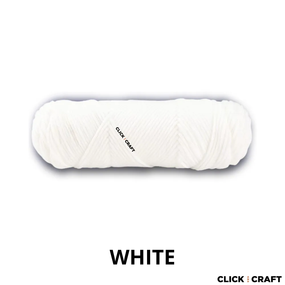 White Knitting Cotton Yarn | 8-ply Light Worsted Double Knitting