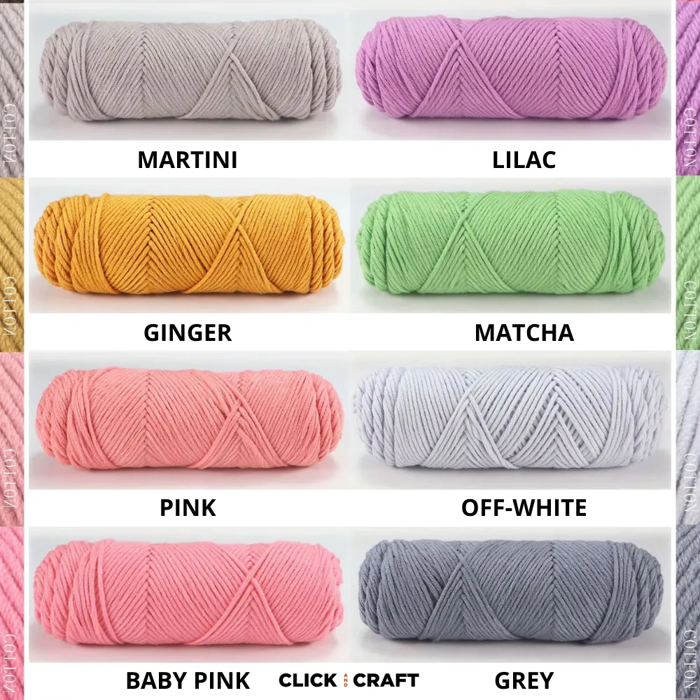 White Knitting Cotton Yarn | 8-ply Light Worsted Double Knitting