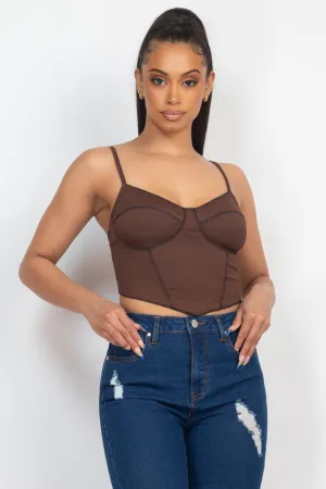 Women's Bustier Sleeveless Ribbed Top