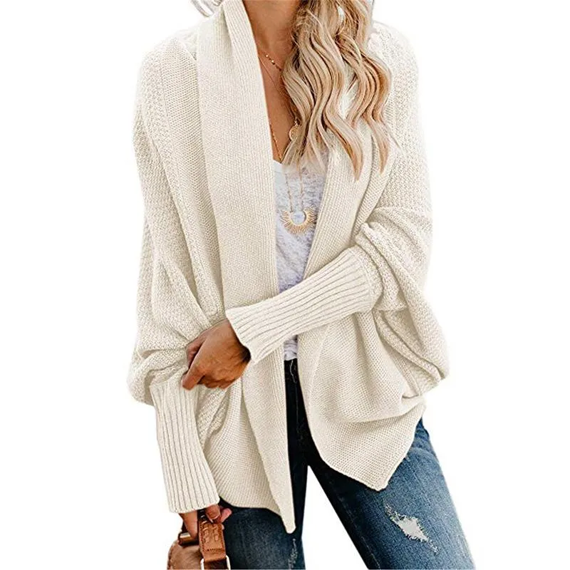 Women's open front batwing cocoon cardigan sweater knitted cardigan for fall/winter