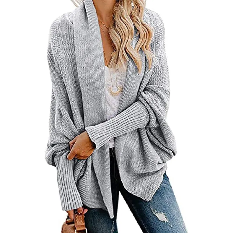 Women's open front batwing cocoon cardigan sweater knitted cardigan for fall/winter