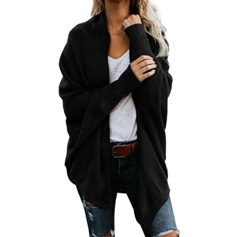 Women's open front batwing cocoon cardigan sweater knitted cardigan for fall/winter