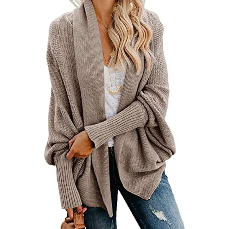 Women's open front batwing cocoon cardigan sweater knitted cardigan for fall/winter