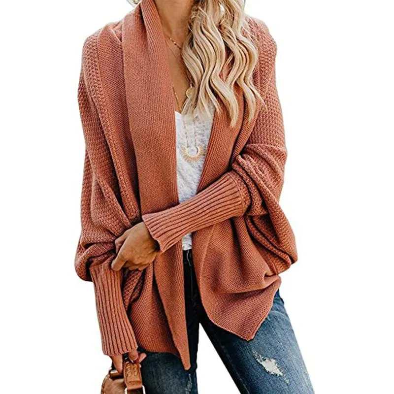 Women's open front batwing cocoon cardigan sweater knitted cardigan for fall/winter