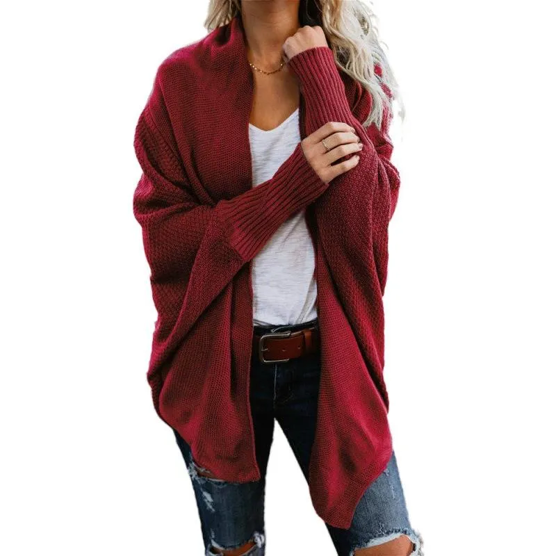 Women's open front batwing cocoon cardigan sweater knitted cardigan for fall/winter