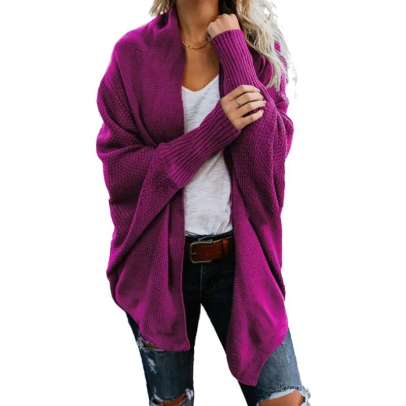 Women's open front batwing cocoon cardigan sweater knitted cardigan for fall/winter