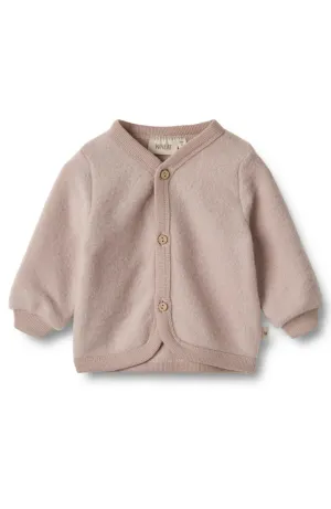 Wool Fleece Cardigan Kari - Dry Rose