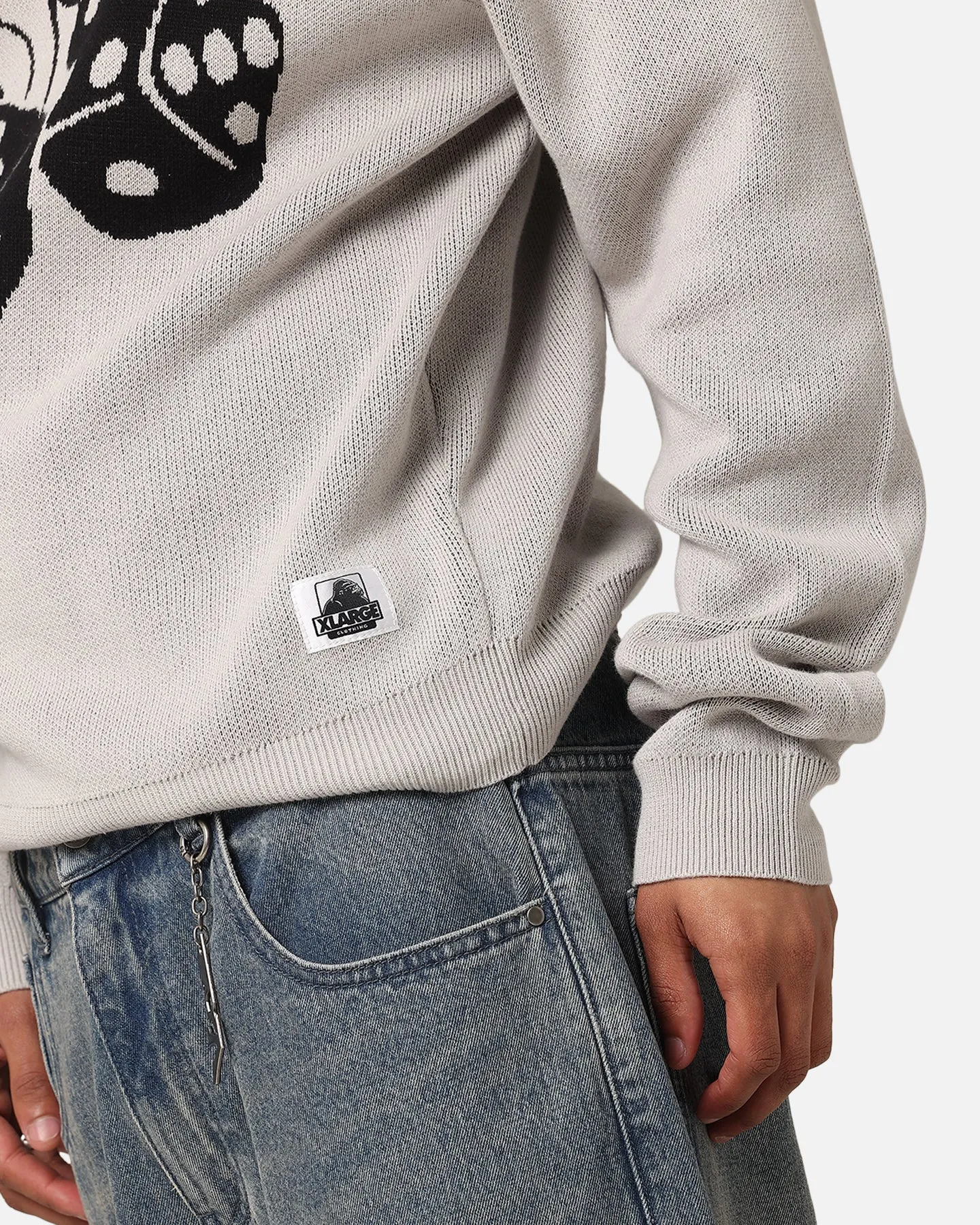 X-Large Fire Dice Knit Crewneck Cream