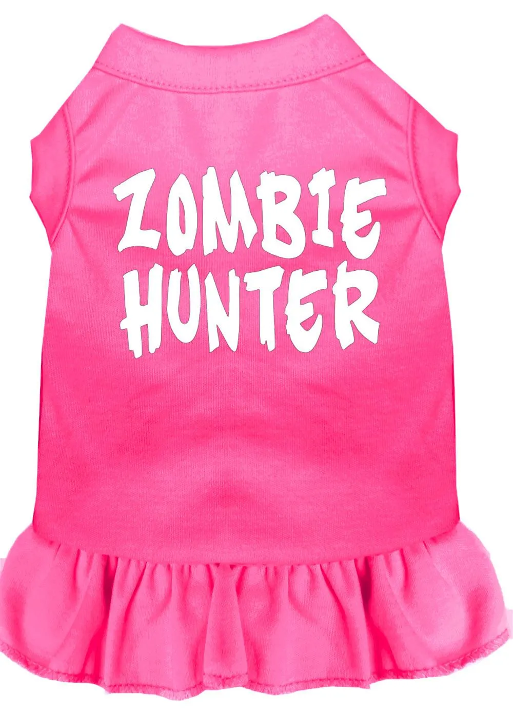 Zombie Hunter Screen Print Dress Bright Pink Sm (10)